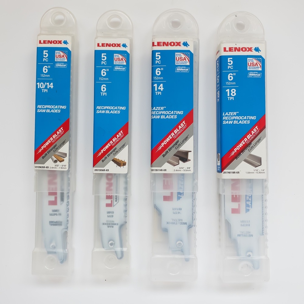Lenox Reciprocating Saw Blades Blue 20PC 6in Bi-Metal Lazer TPI Set